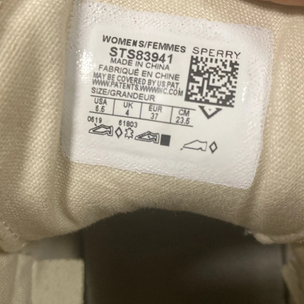 Sperry Ladies Saltwater 2-Eye Ivory Sage Green Ankle Duck Boots ST83941 size 6.5 - Picture 5 of 7